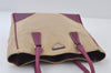 Authentic PRADA Vintage Canvas Leather Shoulder Tote Bag Beige 9890I