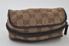 Authentic GUCCI Vintage Pouch Purse GG Canvas Leather 138044 Brown 9891I