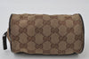 Authentic GUCCI Vintage Pouch Purse GG Canvas Leather 138044 Brown 9891I