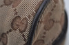 Authentic GUCCI Vintage Pouch Purse GG Canvas Leather 138044 Brown 9891I