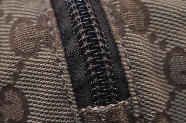 Authentic GUCCI Vintage Pouch Purse GG Canvas Leather 138044 Brown 9891I