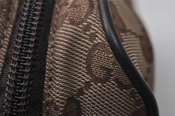 Authentic GUCCI Vintage Pouch Purse GG Canvas Leather 138044 Brown 9891I