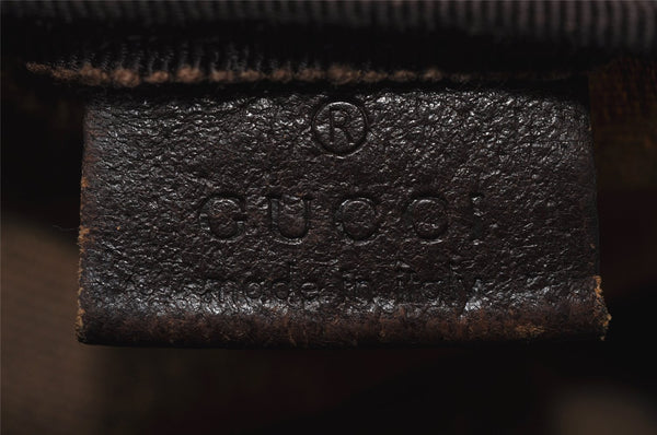 Authentic GUCCI Vintage Pouch Purse GG Canvas Leather 138044 Brown 9891I