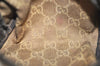 Authentic GUCCI Vintage Pouch Purse GG Canvas Leather 138044 Brown 9891I