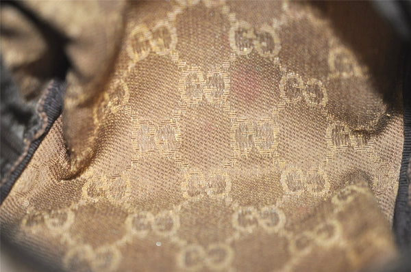 Authentic GUCCI Vintage Pouch Purse GG Canvas Leather 138044 Brown 9891I