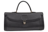 Authentic Burberrys Vintage Leather Hand Bag Purse Black 9891J