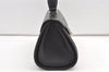 Authentic Burberrys Vintage Leather Hand Bag Purse Black 9891J