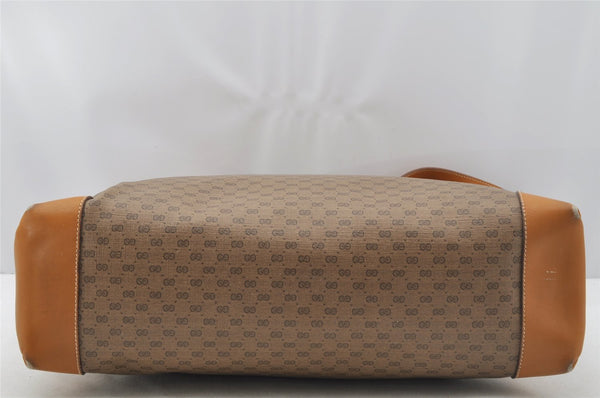 Authentic GUCCI Vintage Micro GG PVC Leather Shoulder Tote Bag Brown Junk 9892I