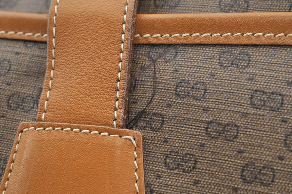 Authentic GUCCI Vintage Micro GG PVC Leather Shoulder Tote Bag Brown Junk 9892I