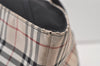 Authentic BURBERRY BLUE LABEL Check Tote Hand Bag Nylon Leather Beige 9892J