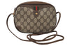 Authentic GUCCI Web Sherry Line Shoulder Cross Bag GG PVC Leather Brown 9893I