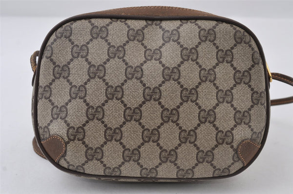 Authentic GUCCI Web Sherry Line Shoulder Cross Bag GG PVC Leather Brown 9893I