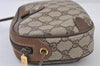 Authentic GUCCI Web Sherry Line Shoulder Cross Bag GG PVC Leather Brown 9893I