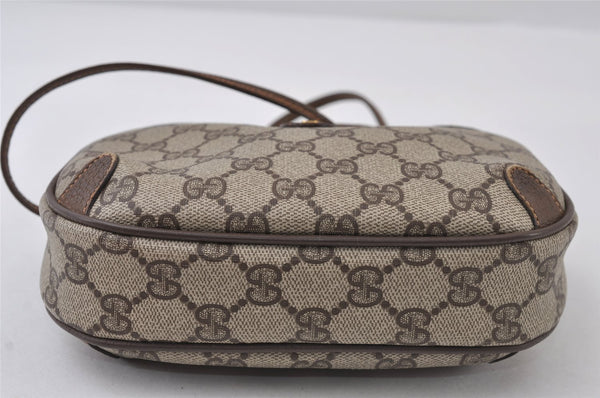 Authentic GUCCI Web Sherry Line Shoulder Cross Bag GG PVC Leather Brown 9893I