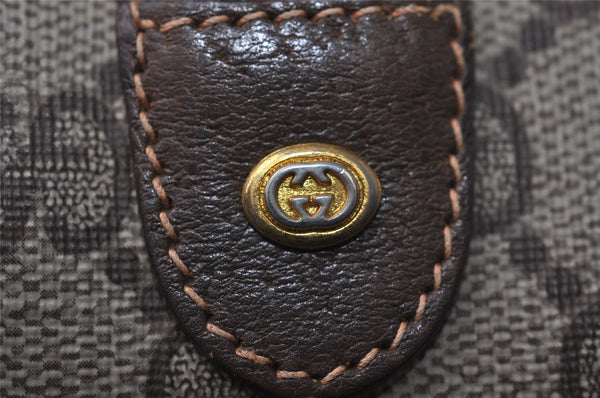 Authentic GUCCI Web Sherry Line Shoulder Cross Bag GG PVC Leather Brown 9893I