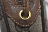 Authentic GUCCI Web Sherry Line Shoulder Cross Bag GG PVC Leather Brown 9893I