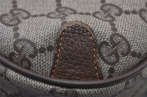 Authentic GUCCI Web Sherry Line Shoulder Cross Bag GG PVC Leather Brown 9893I