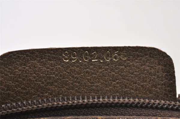 Authentic GUCCI Web Sherry Line Shoulder Cross Bag GG PVC Leather Brown 9893I