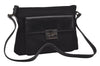 Authentic GUCCI Vintage Shoulder Bag Purse Canvas Leather Black 9895I