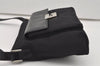 Authentic GUCCI Vintage Shoulder Bag Purse Canvas Leather Black 9895I