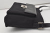 Authentic GUCCI Vintage Shoulder Bag Purse Canvas Leather Black 9895I