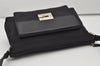 Authentic GUCCI Vintage Shoulder Bag Purse Canvas Leather Black 9895I