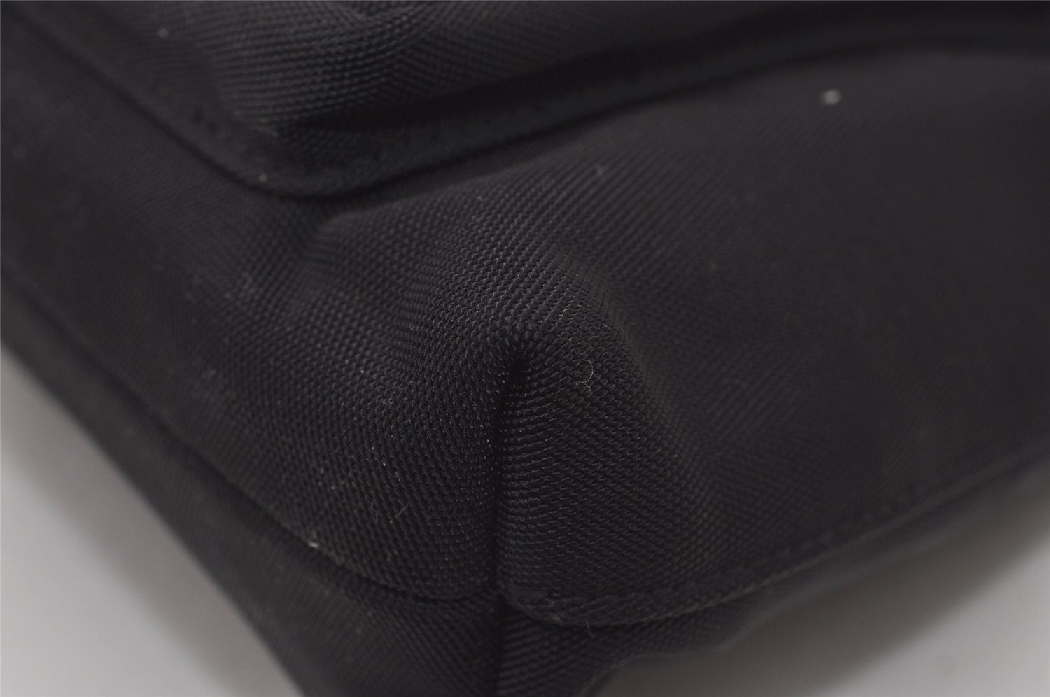 Authentic GUCCI Vintage Shoulder Bag Purse Canvas Leather Black 9895I