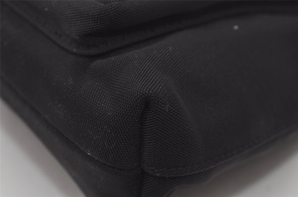 Authentic GUCCI Vintage Shoulder Bag Purse Canvas Leather Black 9895I