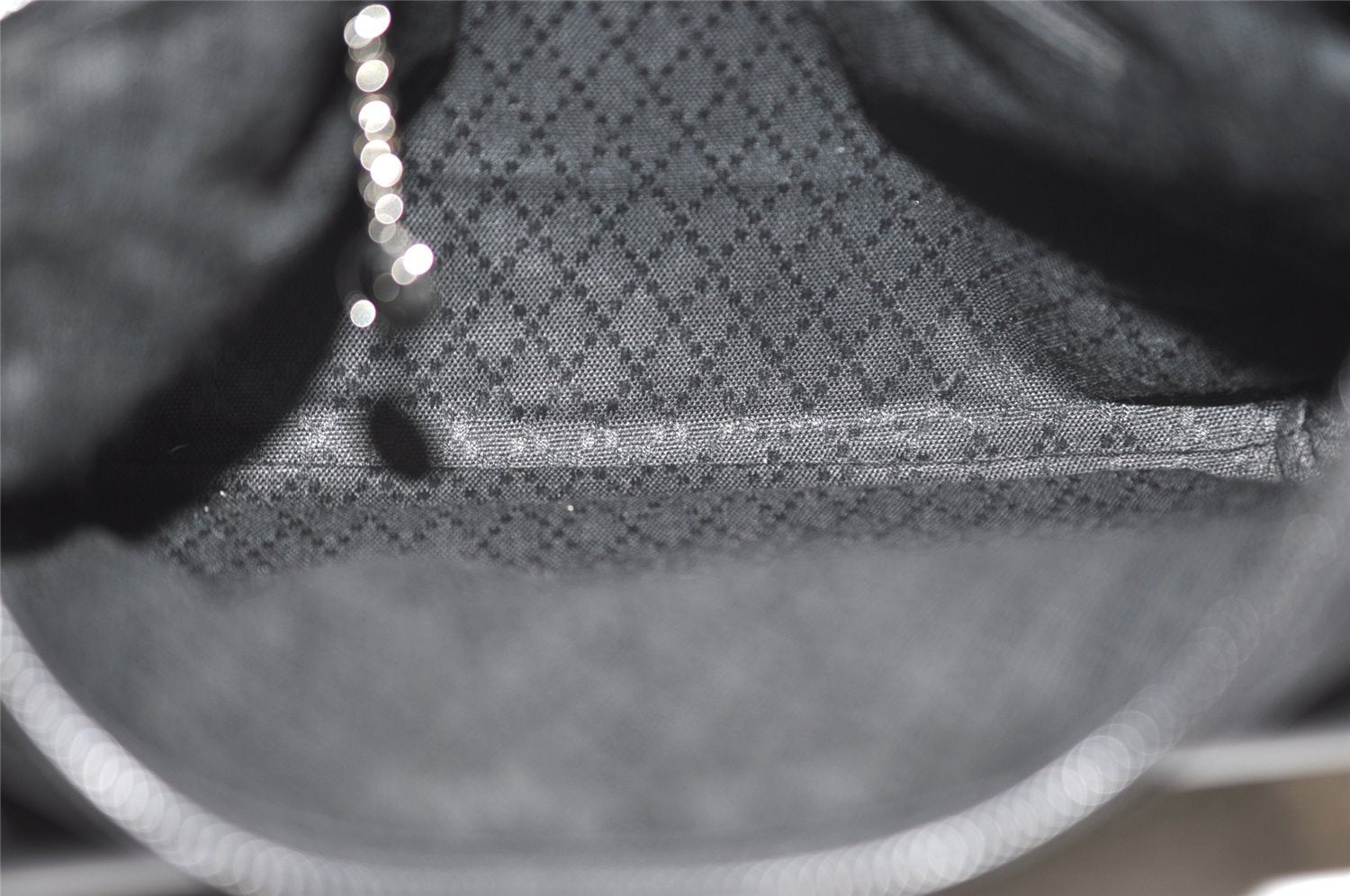 Authentic GUCCI Vintage Shoulder Bag Purse Canvas Leather Black 9895I