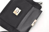 Authentic GUCCI Vintage Shoulder Bag Purse Canvas Leather Black 9895I