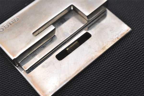 Authentic GUCCI Vintage Shoulder Bag Purse Canvas Leather Black 9895I