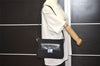 Authentic GUCCI Vintage Shoulder Bag Purse Canvas Leather Black 9895I