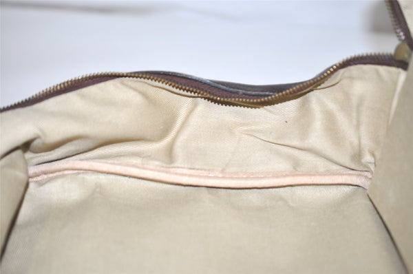 Authentic Christian Dior Vintage Trotter Shoulder Bag Canvas Leather Brown 9895J