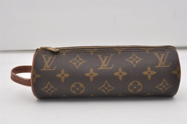 Auth Louis Vuitton Monogram Trousse Ronde Pen Case Pouch M47626 Old Model 9896I