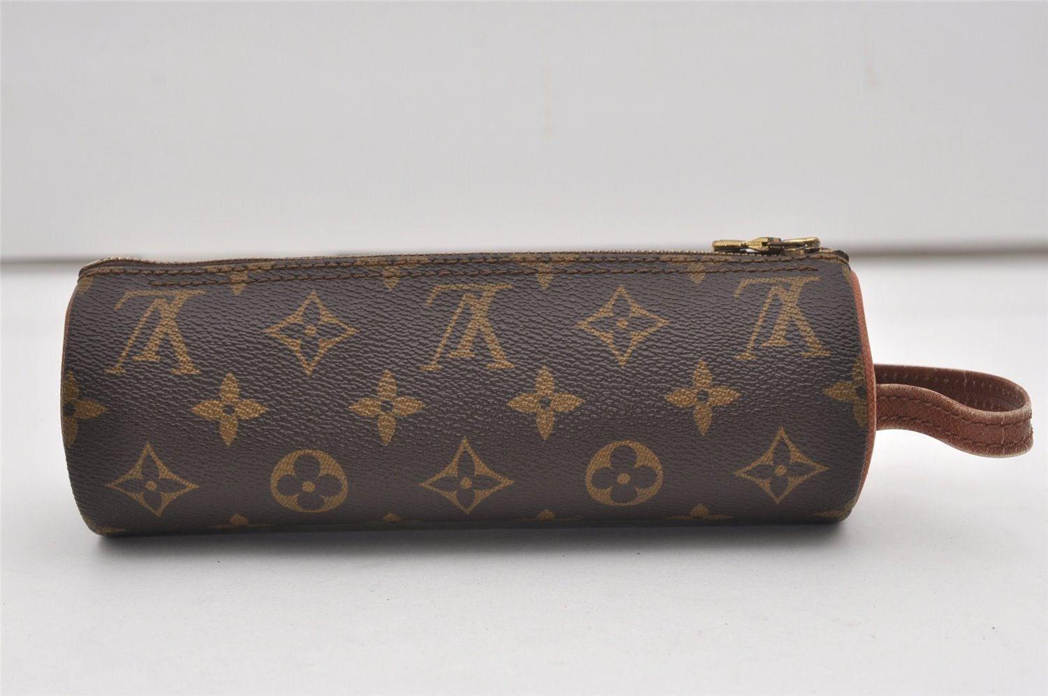 Auth Louis Vuitton Monogram Trousse Ronde Pen Case Pouch M47626 Old Model 9896I
