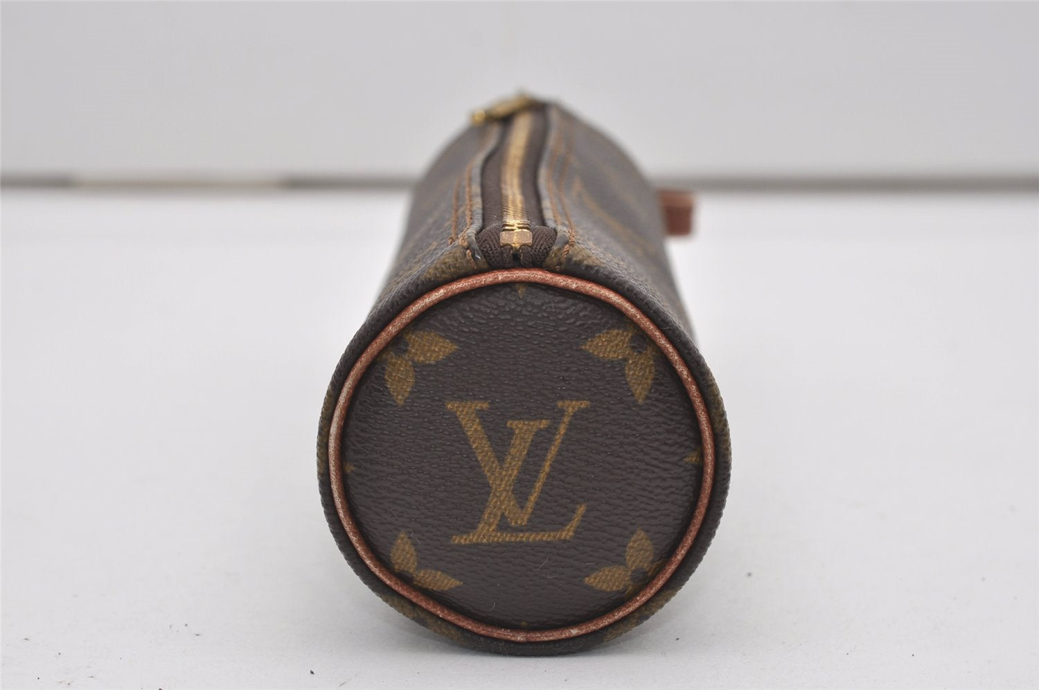 Auth Louis Vuitton Monogram Trousse Ronde Pen Case Pouch M47626 Old Model 9896I