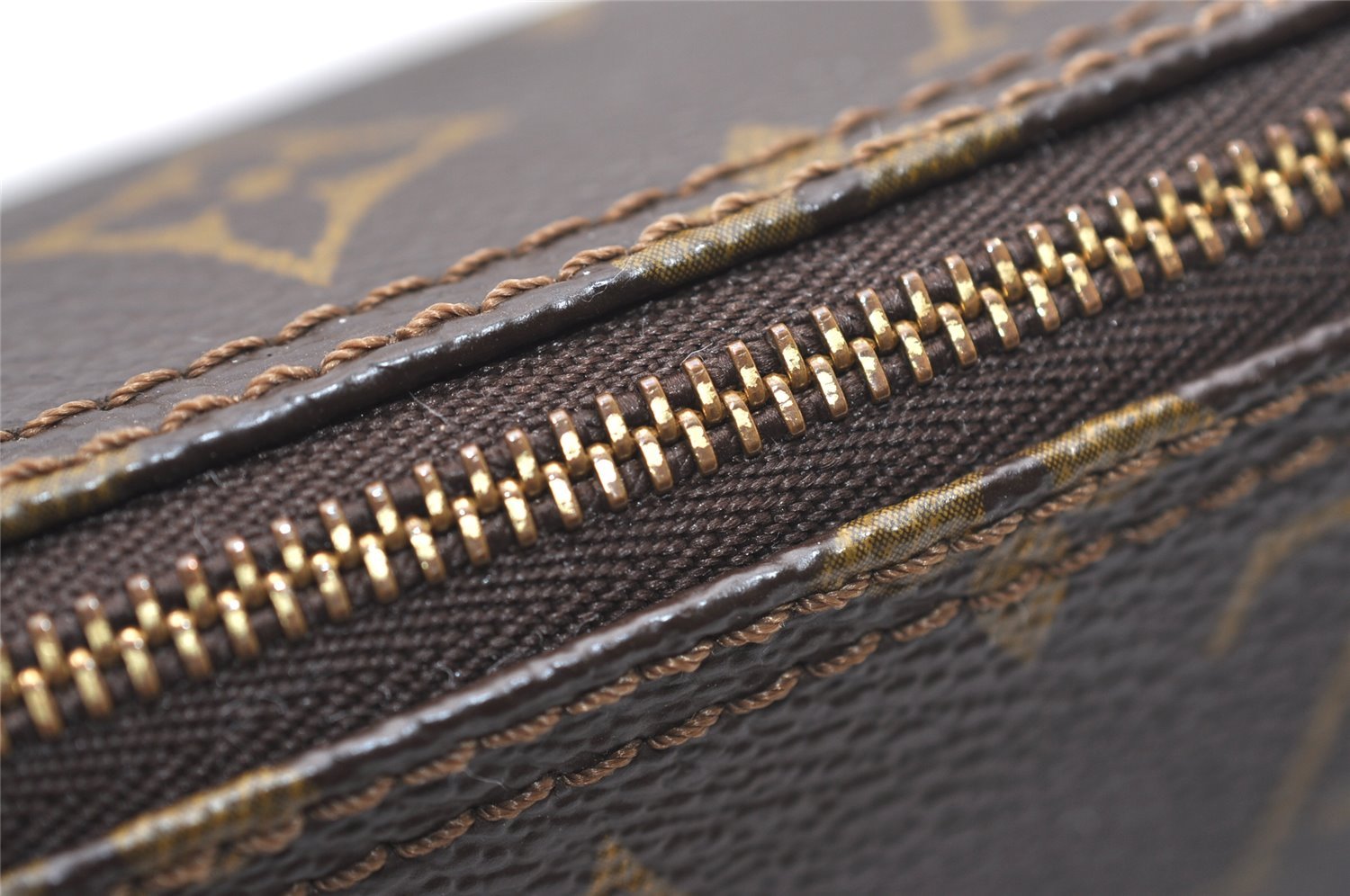 Auth Louis Vuitton Monogram Trousse Ronde Pen Case Pouch M47626 Old Model 9896I