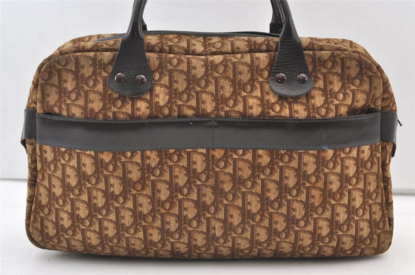 Authentic Christian Dior Trotter Tote Hand Bag Canvas Leather Brown 9896J