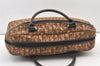 Authentic Christian Dior Trotter Tote Hand Bag Canvas Leather Brown 9896J