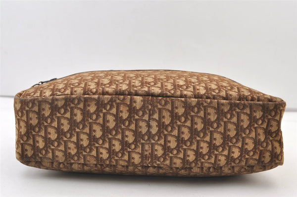 Authentic Christian Dior Trotter Tote Hand Bag Canvas Leather Brown 9896J