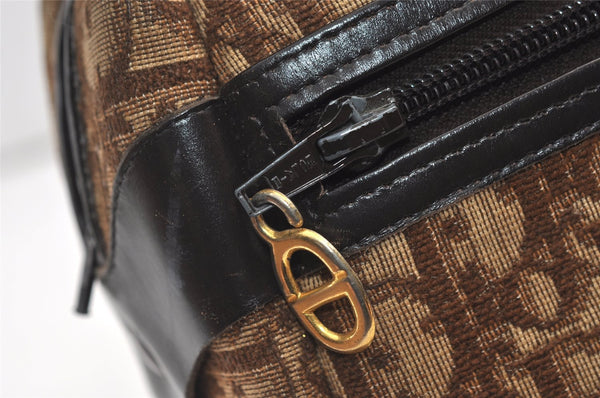 Authentic Christian Dior Trotter Tote Hand Bag Canvas Leather Brown 9896J