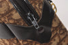 Authentic Christian Dior Trotter Tote Hand Bag Canvas Leather Brown 9896J