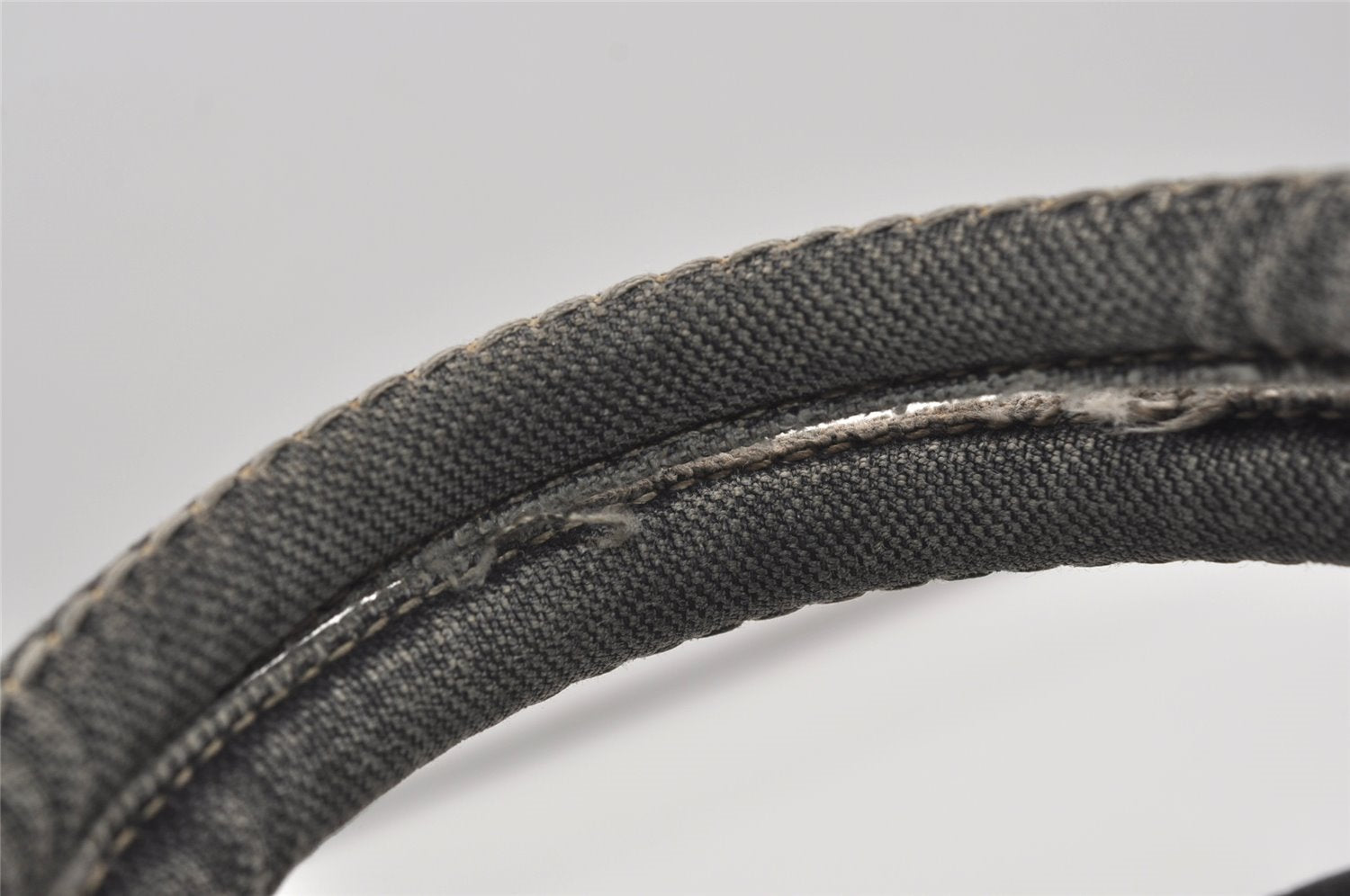 Authentic PRADA Lino Painted Denim 2Way Shoulder Tote Bag BN2070 Black 9897I