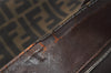 Authentic FENDI Vintage Zucca Shoulder Hand Bag Purse Nylon Leather Brown 9898I