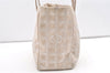 Authentic CHANEL New Travel Line Shoulder Tote Bag Nylon Leather Beige 9898J