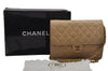 Authentic CHANEL Calf Skin Matelasse Chain Shoulder Cross Bag Beige CC Box 9899J