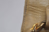 Authentic CHANEL Calf Skin Matelasse Chain Shoulder Cross Bag Beige CC Box 9899J