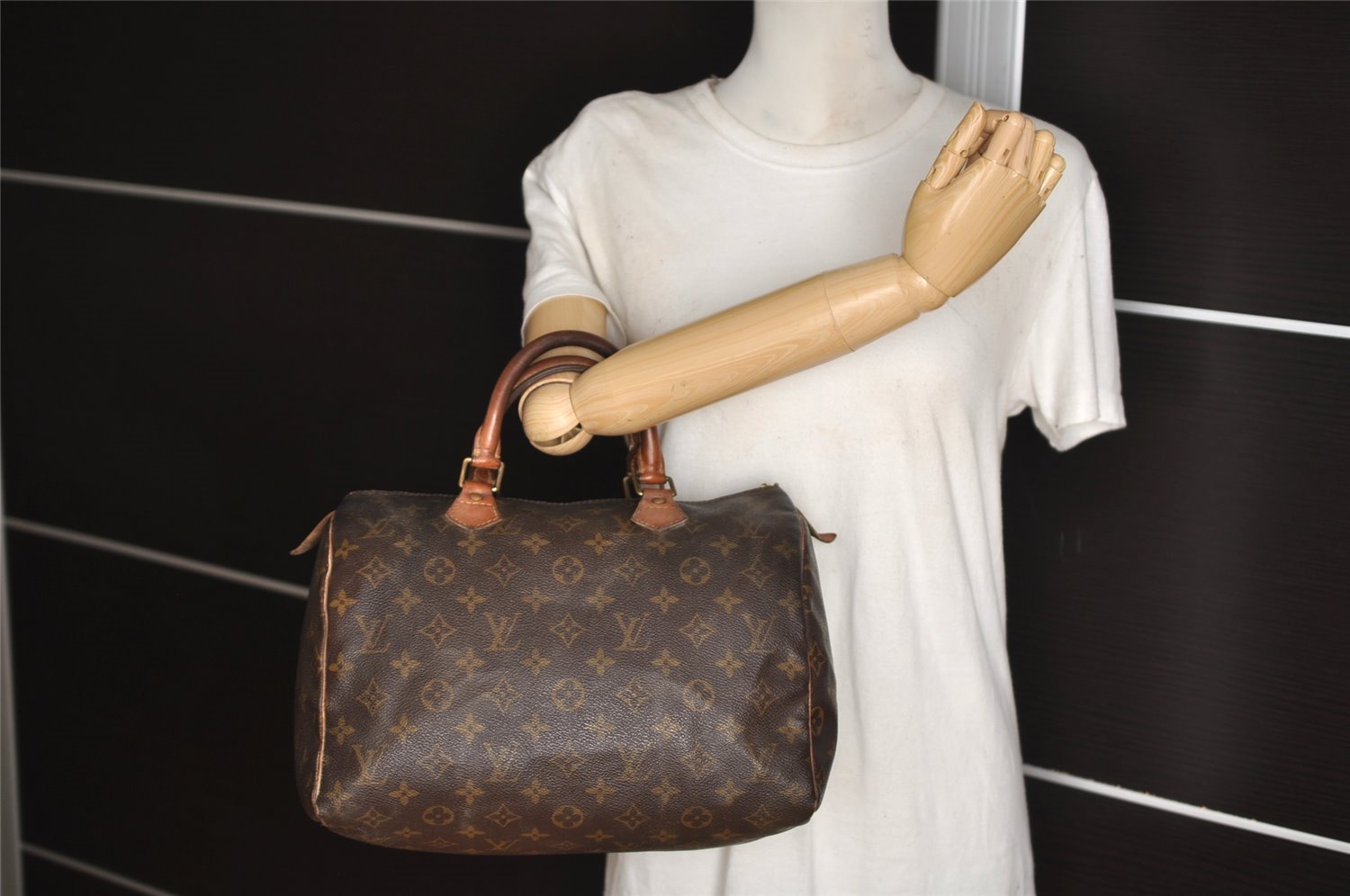 Authentic Louis Vuitton Monogram Speedy 30 Hand Boston Bag M41526 Junk 9900I