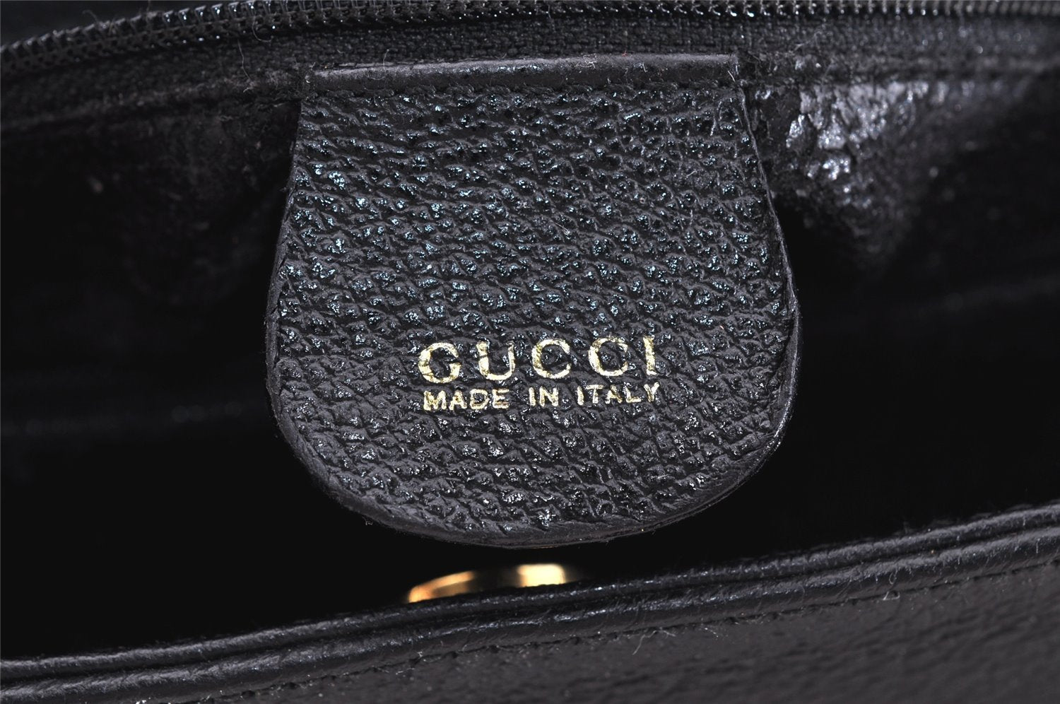 Authentic GUCCI Vintage Bamboo Shoulder Hand Bag Suede Leather Black Junk 9901I
