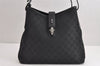 Authentic GUCCI Jackie Shoulder Bag Purse GG Canvas Leather 110291 Black 9902I